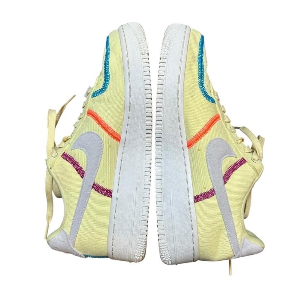 Nike women’s AIR FORCE 1 '07 LOW LX STITCHED CANVAS life lime size 7.5 sneakers - Picture 5 of 8